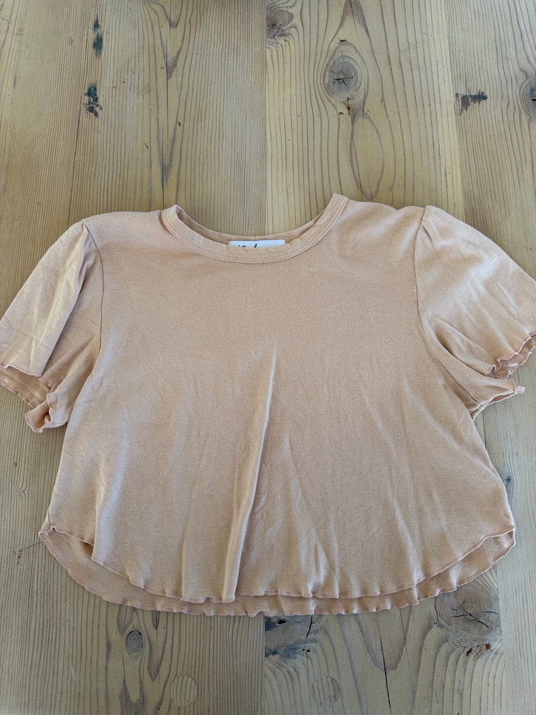 Belen Women’s Short Sleeve Crop Tee - Peach (Size M)